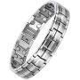 Titanium Magnetic Bracelet,Magnetic Therapy Titanium Magnetic Bracelet for Pain Relief Magnetic Bracelet Men (Silver)