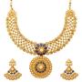 Touchstone Indian Bollywood Gorgeous Intricate Workmanship Mughal White Colorful Rhinestone Crystal Wedding Designer Jewelry Choker Necklace Set in Gold and Silver Tone for Women.