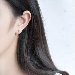 Minimalist Ball Bead Tassel Chain Drop Dangle Earrings for Women Girls S925 Sterling Silver Personalized Tiny Ball Studs Tragus Hypoallergenic Pierced Ear Fashion Personlized Punk Jewelry