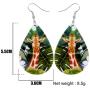 NEWEI Acrylic Lightweight Africa Giraffe Earrings Big Teardrop Dangle Jungle Animal Jewelry For Women Kids Charm Gift
