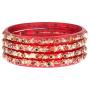Efulgenz Fashion Jewelry Indian Bollywood Gold Crystal Floral Acrylic Resin Wedding Bracelet Bangle Set