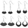 4 Pairs Ruth Bader Ginsburg Earrings for Women Sterling Silver Dissent Collar Earrings Drop Charms Jewelry Girls Gifts for Fans