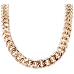 VIKI LYNN Gold Plated Chain Punk Cuban Link Chain for Men