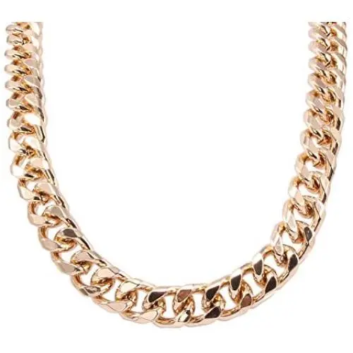 VIKI LYNN Gold Plated Chain Punk Cuban Link Chain for Men
