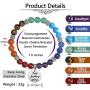 Top Plaza 7 Chakra Stone Bead Bracelets Yoga Reiki Healing Crystals Gemstone Beaded Bracelet Friendship Inspirational Message Charm Bracelet for Women Men