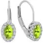 Dazzlingrock Collection 14K Ladies Halo Style Hoop Earrings, White Gold