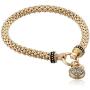 NINE WEST Womens Boxed Bracelet Pave Circle Stretch, Gold/Crystal, Gold