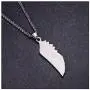 Heavstjer Punk Stainless Steel Feather Pendant Necklace,24inches Wheat Chain