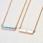 CiNily Thin Bar Necklace White Gold Plated Opal Pendant Necklace for Women Girls