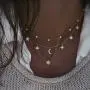 Twinklede Boho Layered Necklace Gold Crystal Pendant Necklaces Chain Moon Star Necklace Jewelry for Women and Girls (Gold 1) Twinklede Boho Layered Necklace Gold Crystal Pendant Necklaces Chain Moon Star Necklace Jewelry for Women and Girls (Gold 1)