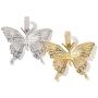 KMASAL Iced Out Chain 18K Gold Plated Fully Zirconia Simulated Diamond Butterfly Hip Hop Pendent Necklace for Men Women