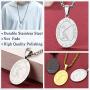 FaithHeart Saint Sebastian Necklace, Stainless Steel Patron Saint of Athletes, Christian Protective Medallion for Baseball Football Basketball Sports with 24 Inch Chain