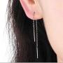 YFN Threader Earrings Sterling Silver Chain -Earrings for Women Dangle Earrings Thread Dangling Threaded Long Chain Earring Nickel Free Hypoallergenic Ear for Women Girls
