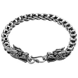 Wellme Sterling Silver Dragon Bracelet - Handmade Vintage 925 Jewelry 7 7.5 8 8.5 or 9