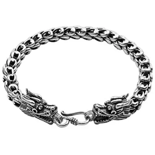 Wellme Sterling Silver Dragon Bracelet - Handmade Vintage 925 Jewelry 7 7.5 8 8.5 or 9 Wellme Sterling Silver Dragon Bracelet - Handmade Vintage 925 Jewelry 7 7.5 8 8.5 or 9