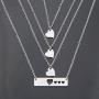 Mother Daughter Necklace Set Heart Bar Necklace Set Mommy Daughter Jewelry Gift for Mom Grandma