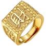 GOLDCHIC JEWELRY 1Pc/3Pcs Mens Signet Rapper Kanji Ring Rich/Luck/Wealth Blessing Lucky Ring Set Open Adjustable Size 7-11-with Gift Box