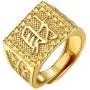 GOLDCHIC JEWELRY 1Pc/3Pcs Mens Signet Rapper Kanji Ring Rich/Luck/Wealth Blessing Lucky Ring Set Open Adjustable Size 7-11-with Gift Box