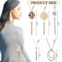 Hicarer 5 Pieces Tassel Long Necklaces for Women Knot Disk Tassel Statement Sweater Chain Necklace Set