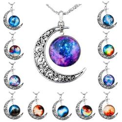 LOLIAS 12 Pcs Crescent Moon Pendant Necklaces for Women Girls Gifts Jwelry