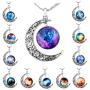 LOLIAS 12 Pcs Crescent Moon Pendant Necklaces for Women Girls Gifts Jwelry