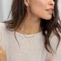 Simple Bar Necklace Personalized Name Date Jewelry 925 Sterling Silver Chain Mantra Message Engravable Vertical Bar Pendant Necklace for Women Girls, with Gift Box