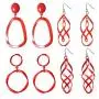 D EXCEED Womens 4 Pairs Twist Wave Dangle Drop Earrings Fashion Geo Shaped Curve Linear Design Dangle Earrings Sets for Women Girls D EXCEED Womens 4 Pairs Twist Wave Dangle Drop Earrings Fashion Geo Shaped Curve Linear Design Dangle Earrings Sets for Women Girls