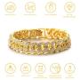 Halukakah Cuban Link Chain for Men Iced Out,15MM/20MM Mens Gold Chain Miami 18k Real Gold Plated/Platinum White Gold Finish Choker Necklace Bracelet,Full Cz Diamond Cut Prong Set,Gift for Him