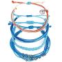 Minagoo Bohemian Wave Bracelet Set for Women Wax Coated Braided Rope Beach Jewelry