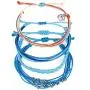 Minagoo Bohemian Wave Bracelet Set for Women Wax Coated Braided Rope Beach Jewelry