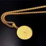 Coin Medal Necklace Men Women Stainless Steel 18K Gold Plated Personalized Mantra Engrave Inspirational Jewelry/Tree of Life Pendant/Cross Lords Prayer Necklace,Customizable and Send Gift Box