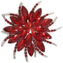 seven wolves Womens Austrian Crystal Brooch Wedding Flower Leaf Bouquet Brooch