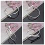 Anlsen 4PCS Sterling Silver Jewelry Set for Women Teardrop Pendant Necklace Earring Bracelet and Ring Jewelry Gifts