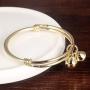 COCO Park Healthy Children Jewelry 18K Gold Plated Polish Cuff Bangle Adjustable Bracelet Anklet