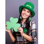 20 Pairs St Patricks Day Faux Leather Earrings Clover Teardrop Dangle Earrings