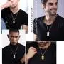 PROSTEEL Stainless Steel Cross Jewelry, Mens Womens Jewelry, Dog Tags Pendant, Military Tag with Words, Inspirational Necklace