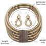 Halawly African Choker Necklace Set for Women,Multilayer Chain Necklace and Earring Set Fashion Jewelry