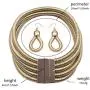 Halawly African Choker Necklace Set for Women,Multilayer Chain Necklace and Earring Set Fashion Jewelry