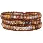 KELITCH Turquoise Heart Beaded Genuine Leather 3 Wrap Bracelet Handmade Fashion Women Jewelry