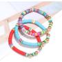 Beach Bracelet Set for Women - Stack Rainbow Friendship Bracelets Clay Heishi Beads Surfer Bracelets Stretch Handmade Elastic Srting Bracelets Bulk Boho Summer Jewelry for Men Girls