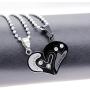 Uloveido Stainless Steel Mens Womens Couples Pendant Necklace Love Heart CZ Puzzle Matching Fashion Jewelry Gifts (9 clolors to Choose) SN102