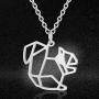 Eiffy Stainless Steel Origami Squirrel Necklace for Women Geometrical Animal Jewelry