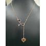 MANZHEN Rose Gold Plated Medicine Stethoscope Heart Initial Alphabet Letter Necklace for Doctor Nurse