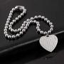Womens iGirl Heart Pendant Necklace - Double Side Letter Necklace Stainless Steel Harajuku Female Symbol Gothic Streetwear Chain Necklace for Girls