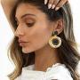 14k Gold Colored Lightweight huggie Stud Earring | Gold Hoop Earrings for Women