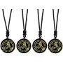 Yatming Engraved Round Stone Pendant for Men and Women, Healing Crystal Black Obsidian Amulet Necklace with Adjustable Rope Yatming Engraved Round Stone Pendant for Men and Women, Healing Crystal Black Obsidian Amulet Necklace with Adjustable Rope