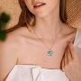 Heart Butterfly Necklaces for Women, Crystal Blue Butterfly Pendant Necklace Butterfly Jewelry Gifts, Dainty 14K Gold/Silver/Rose Gold Plated Heart Butterfly Charm Necklaces for Women