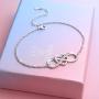 S925 Sterling Silver I Love You Mom Heart Infinity Bracelet for Mother Mama Mommy Mum Birthday Jewelry
