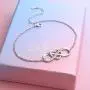 S925 Sterling Silver I Love You Mom Heart Infinity Bracelet for Mother Mama Mommy Mum Birthday Jewelry