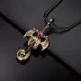 AILIN Cross Sword Dragon Necklace Copper Silver/Gold Color Custom January February to December Birthstone Pendant Gothic Jewelry Valentines Day Birthday Gifts for Women Men Boys Father